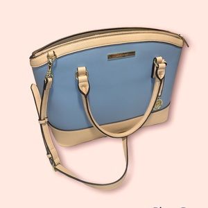 Anne Klein large shoulder bag tote powder blue